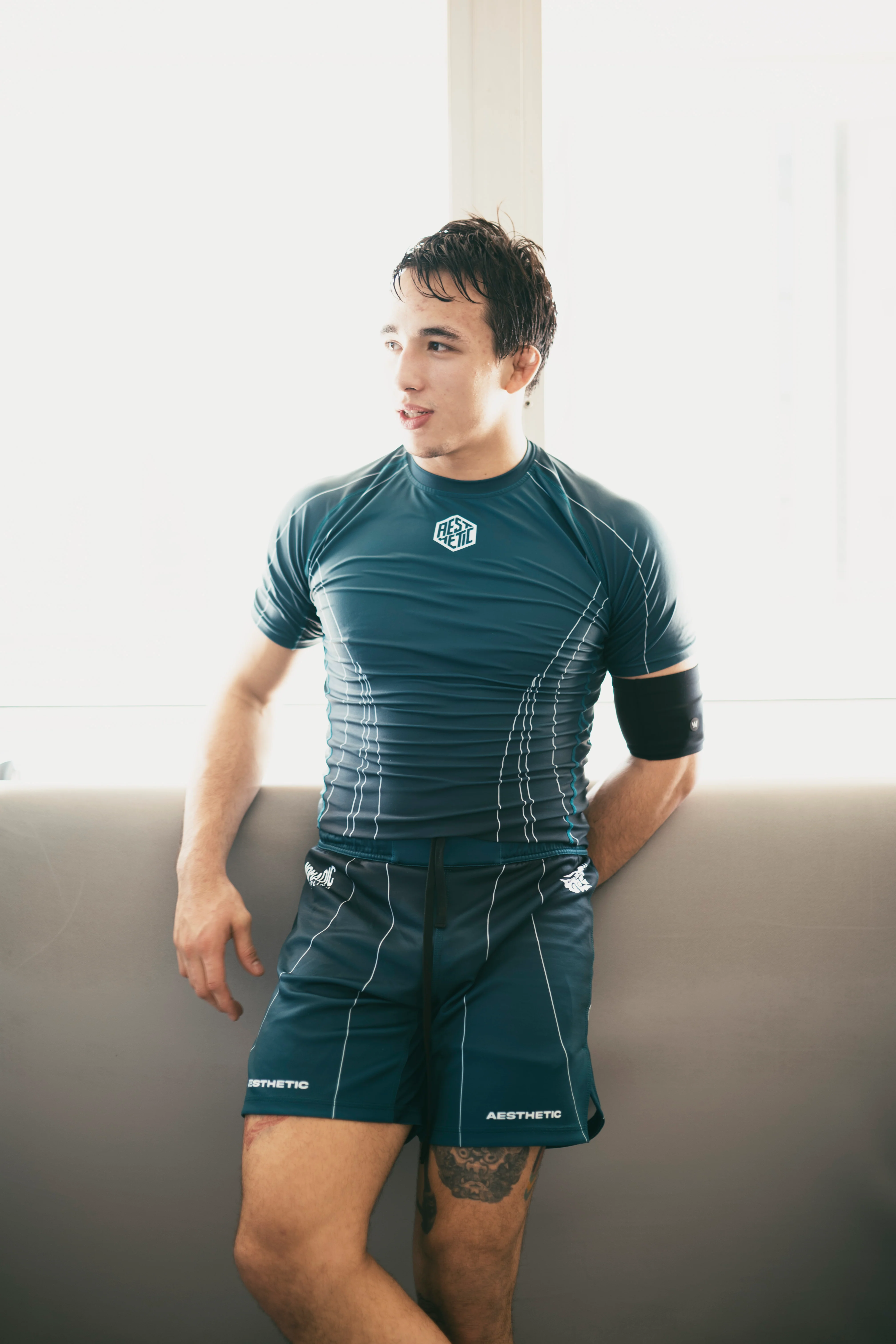 'Motion' Jozef Chen Short Sleeve Rashguard (Castleton Green) - Image 4